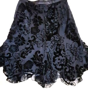 "Notations" fully lined velvet stamped skirt